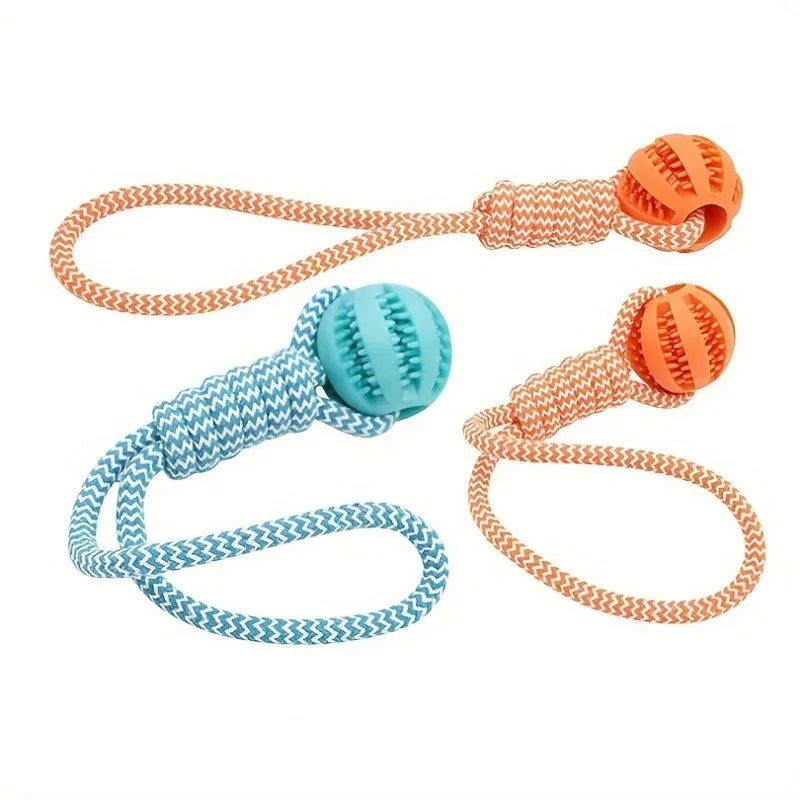 Interactive Dog Tug Rope, Treat Dispenser Ball, Chew