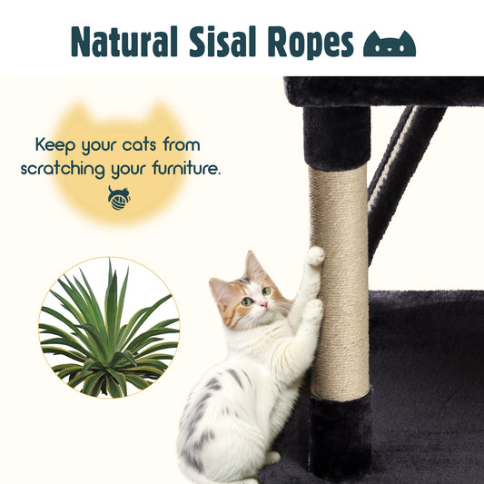 65in Large Cat Tower/Plush Perches/Condo/Baskets/Sisal Scratching Post