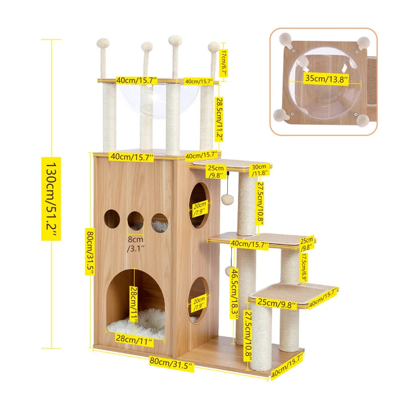 Luxury Cat Tree Condo, Climbing Tower, Scratching Post