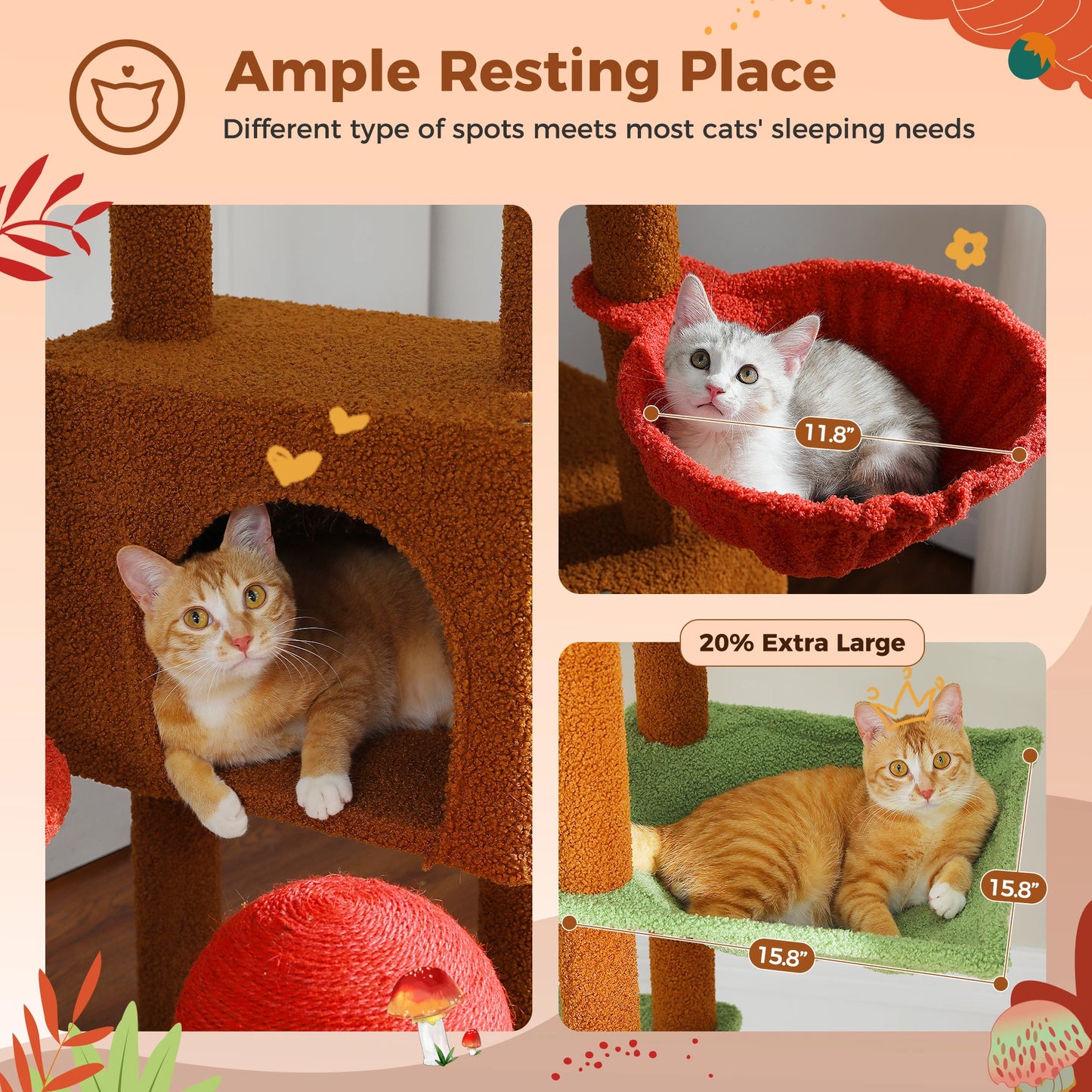 Adjustable Tree, Floor to Ceiling Cat Condo