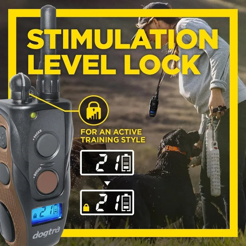 Remote Dog Training E-Collar, HANDSFREE Square, 3/4-Mile Range, Rechargeable, Waterproof, High-Output, 1 Dog System, eCollar