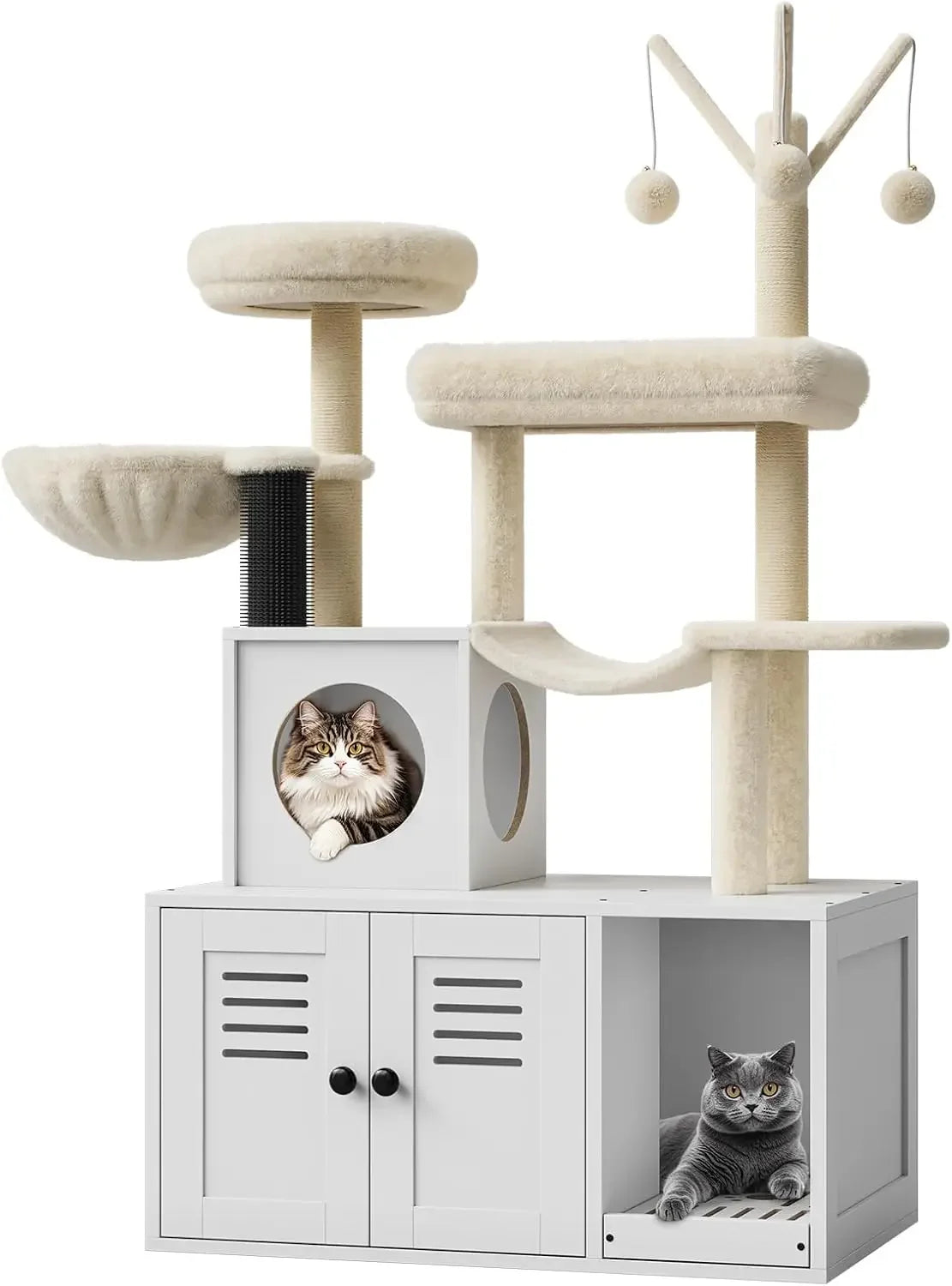 Cat Tree with Litter Box, Tower Condo