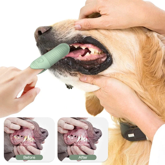 Food Grade Silicone Finger Toothbrush for Dogs & Cats