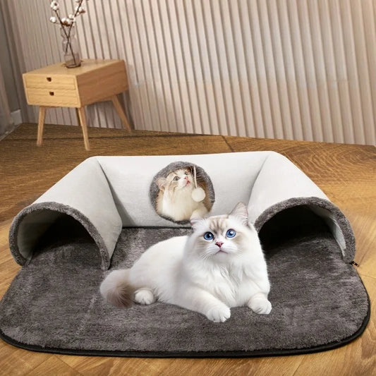 Hide Seek Cat Interactive U-shaped Tunnel Bed