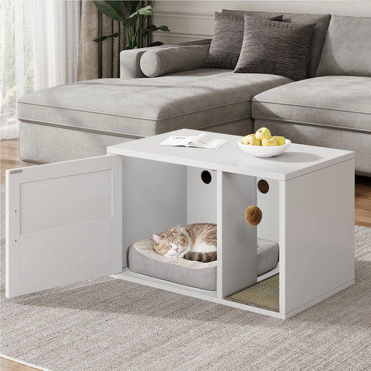 Cat Litter Box Cabinet Multifunctional Washroom End Table