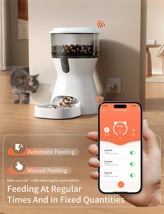 Automatic Cat Feeder Voice Recorder, Programmable Portion