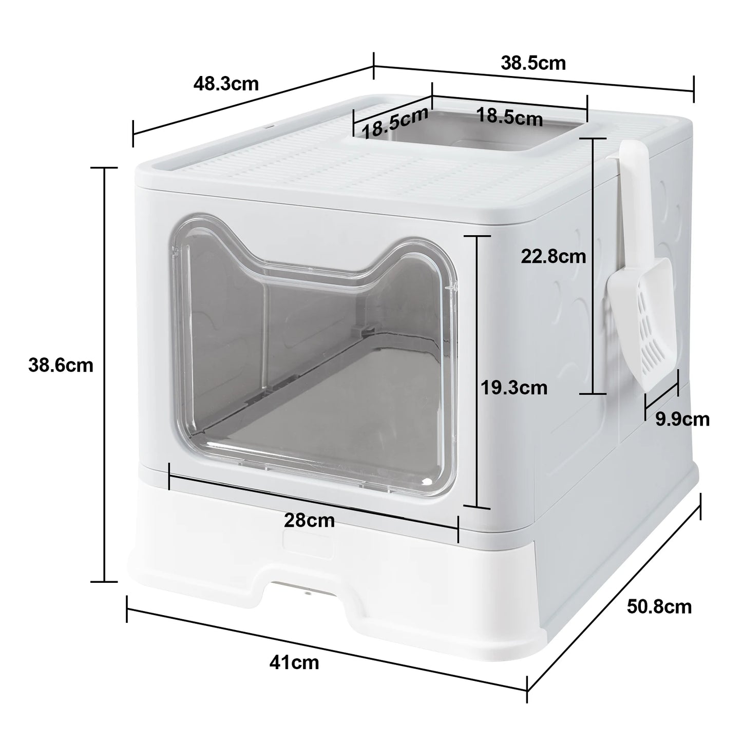 XXL Large Foldable Cat Litter Box Front Entry