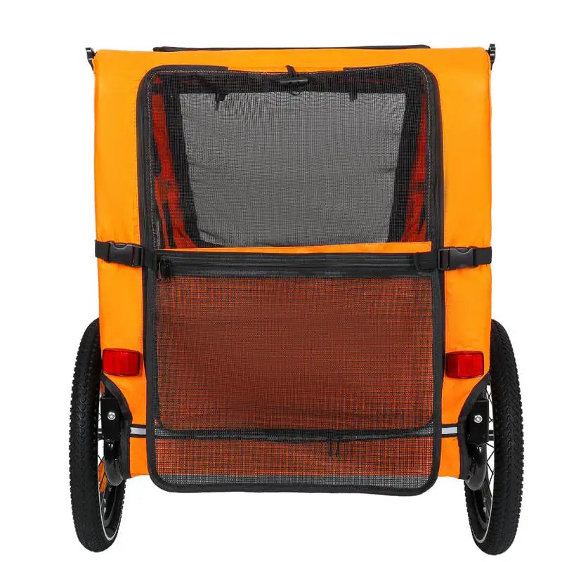 Pet Bike Trailer Easy-Fold Frame, Quick-Release Wheels,