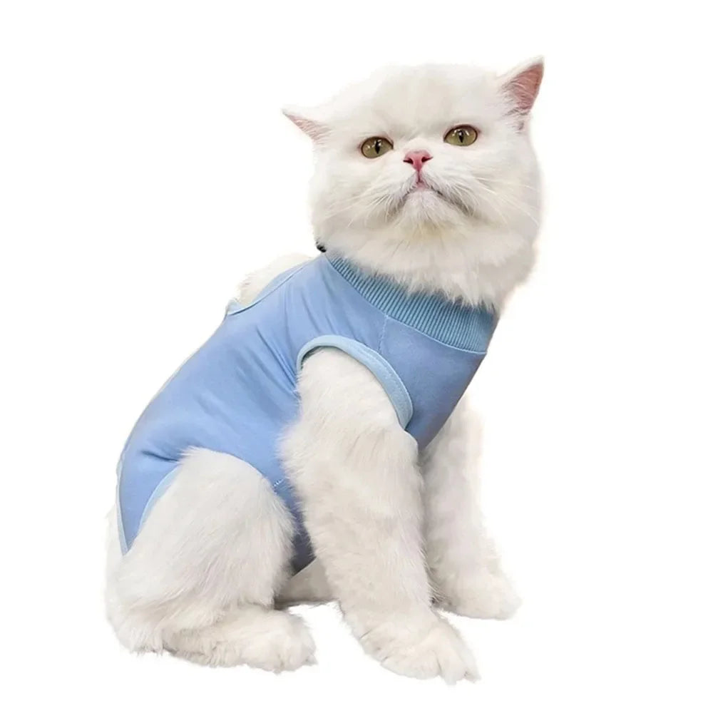 Highly Elastic Adjustable Cat Neutering Recovery Clothes for Post-surgery