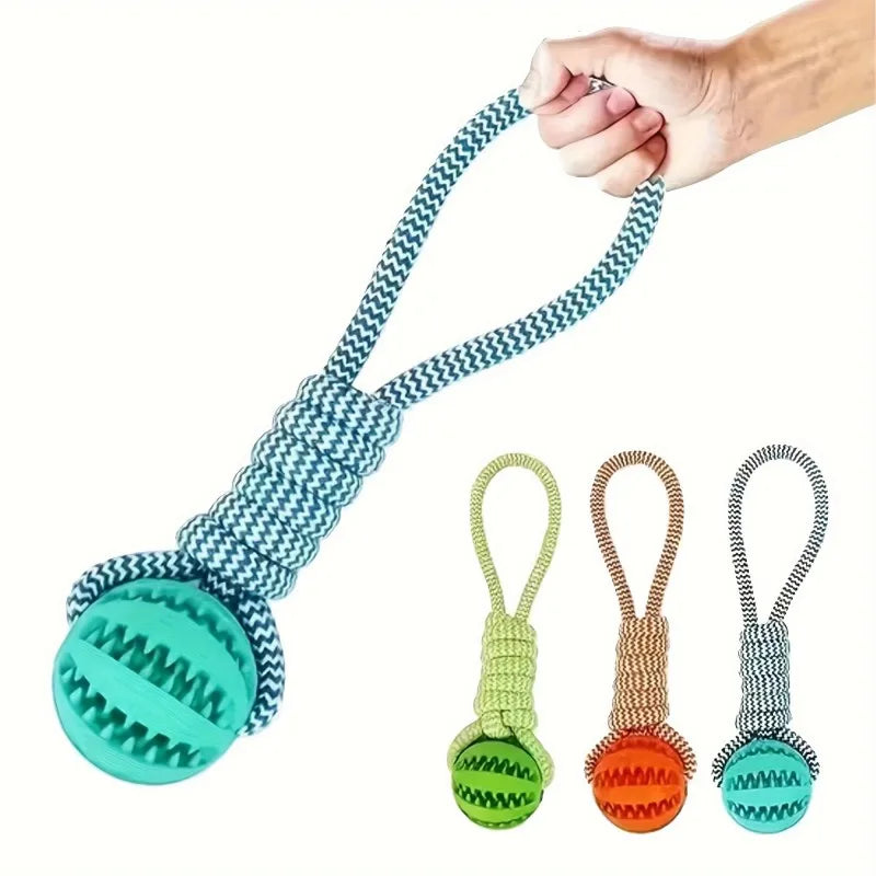 Pet Toy Ball - Braided Rope, Fetch & Tug Play