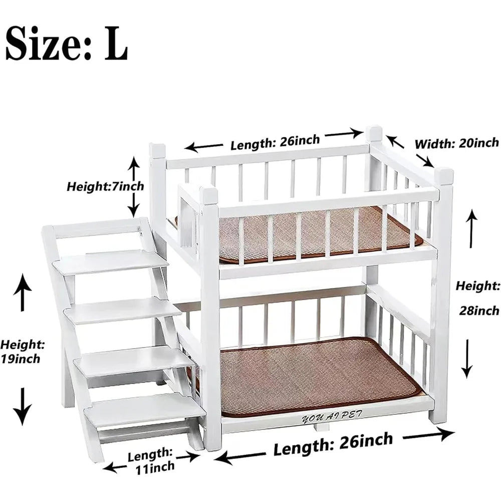 Dog Bunk Bed with Stairs