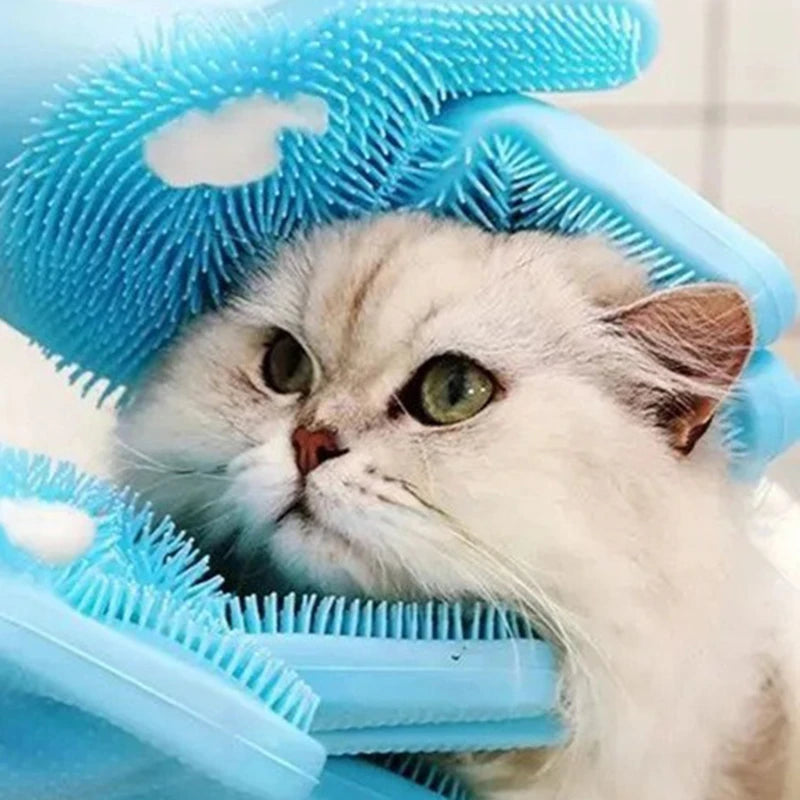 Pet Grooming Bathing Gloves Shampoo Massaging Cleaning