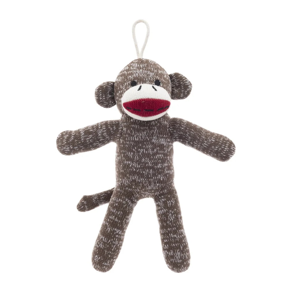 4 Pack Soft Sock Monkey Dog Toy Washable