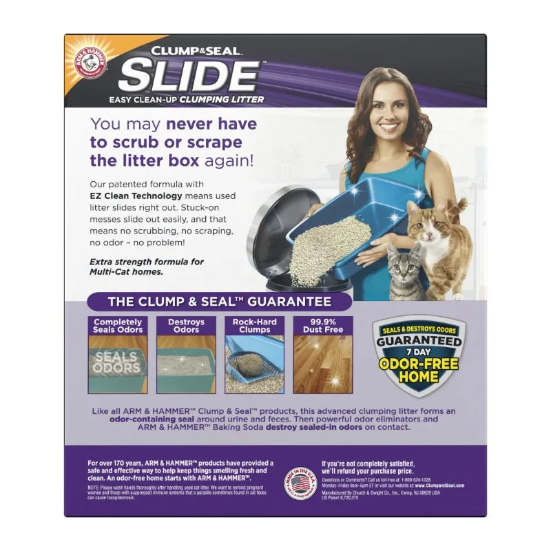 (2 or 1 pack) ARM & HAMMER Clump & Seal SLIDE Cat Litter