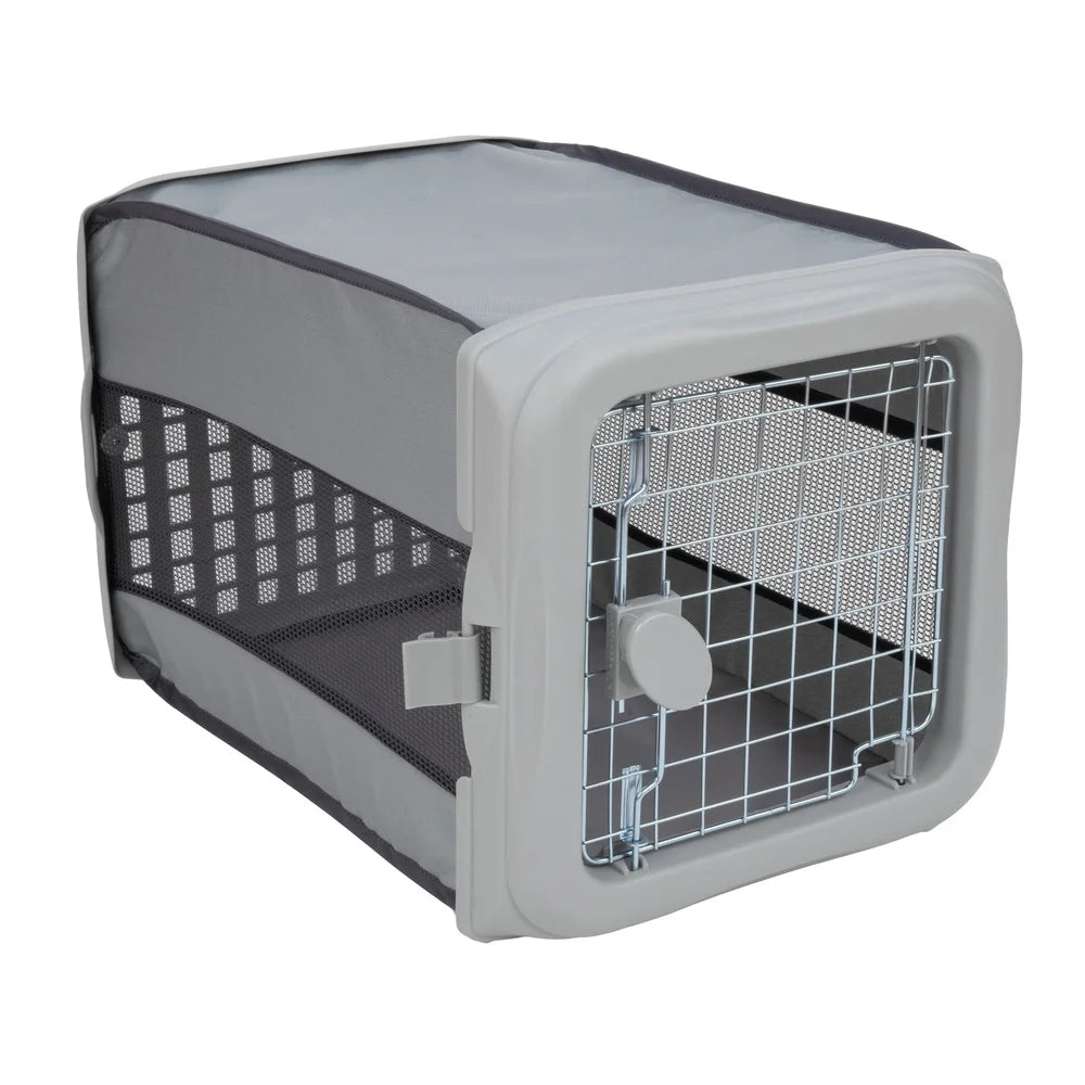 Portable Travel Crate with Metal Gate Mesh Ventilation