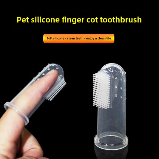 Pet Silicone Finger Toothbrush Cats Dogs