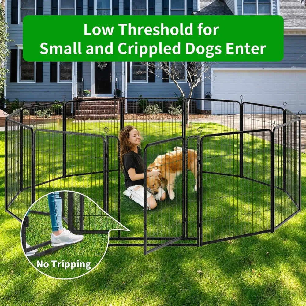 Heavy Duty Dog Fence 40" Height Doors Portable