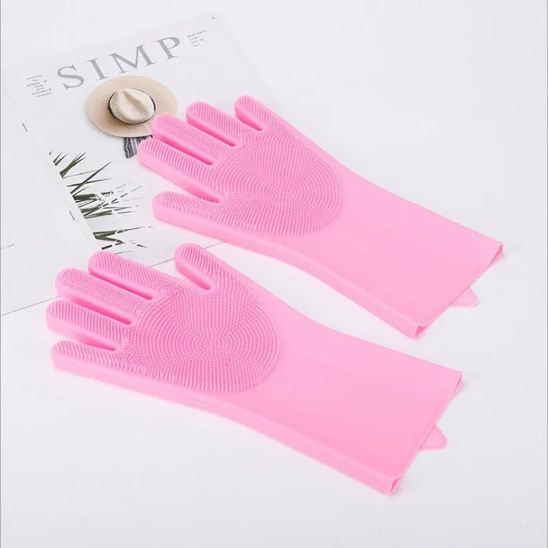 Silicone Pet Hair Removal Gloves Shower Anti-bite Massage