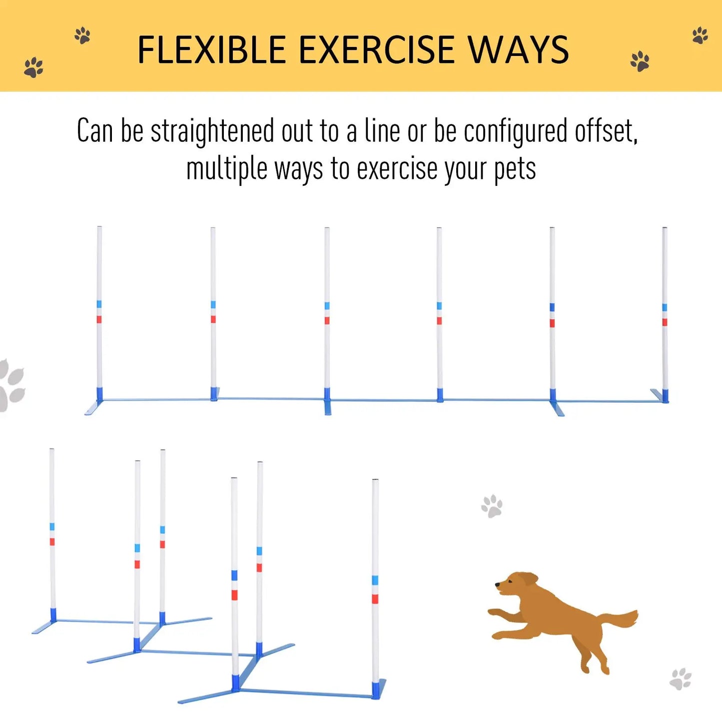 Dog Weave Pole Set, Agility Starter Kit