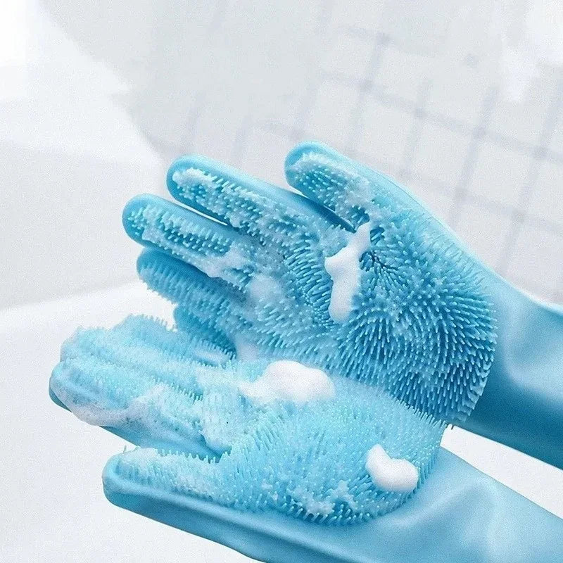 Silicone Pet Hair Removal Gloves Shower Anti-bite Massage