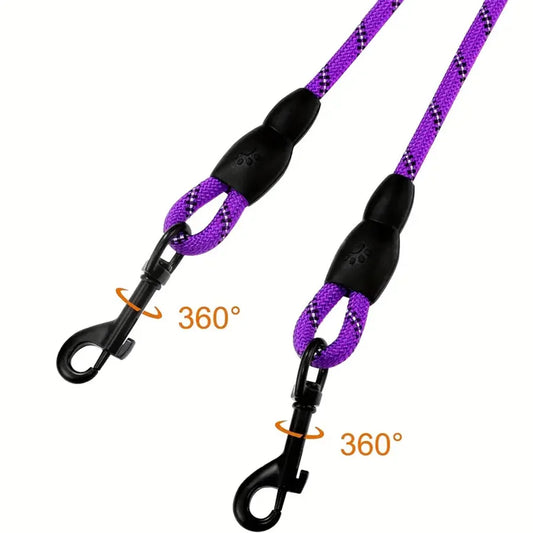 Dual Dog Leash - 360 Swivel No Tangle