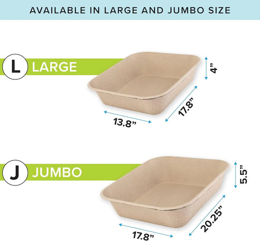 Disposable Cat Litter Box, Sustainable, Clean - Large, 6-Pack