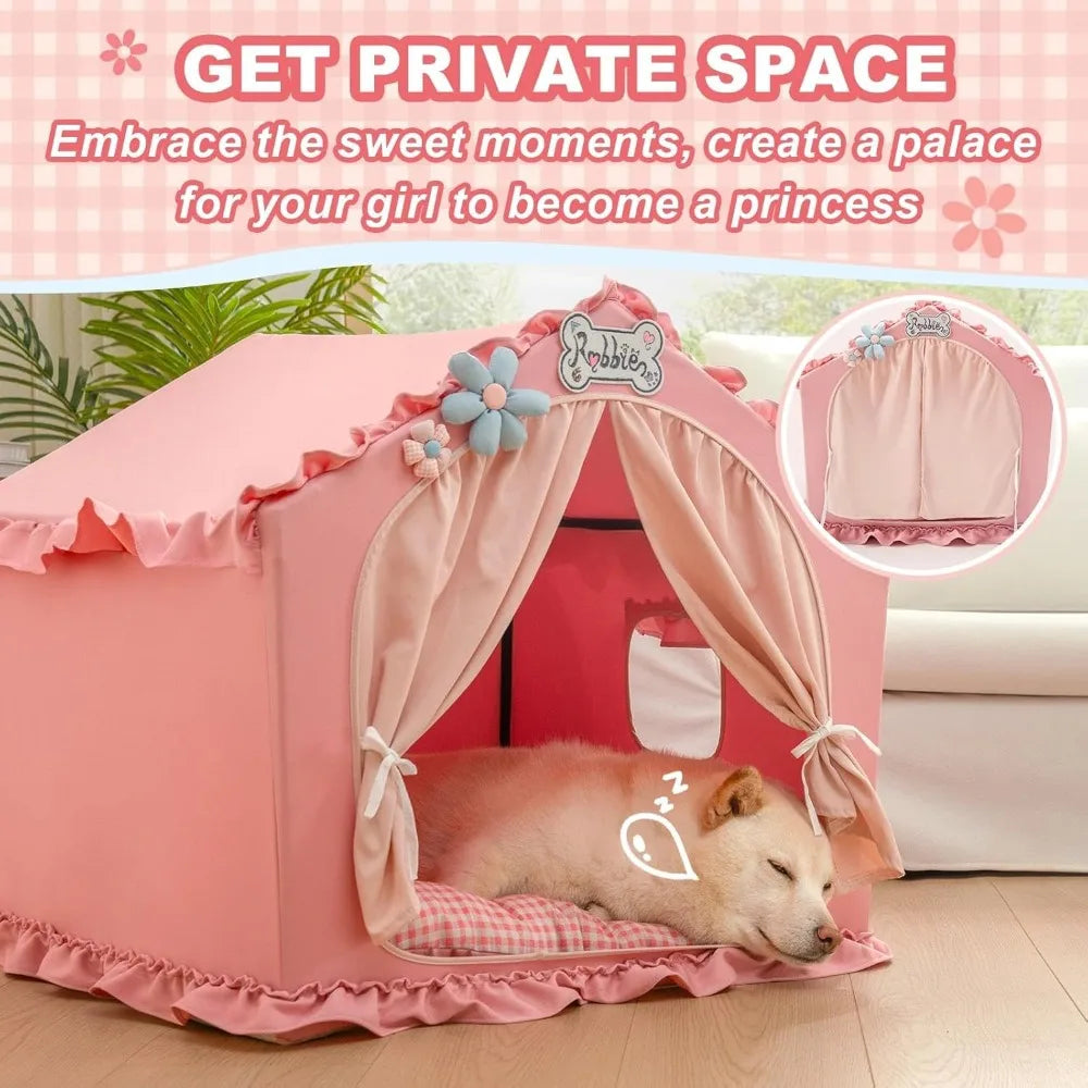 Indoor Dog Tent Bed with Cover Cave