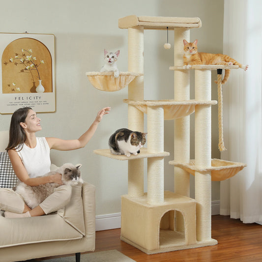 Multi-Level Tree, Scratching Posts, Cozy Condo, Super Large Perch, Deep Hammocks