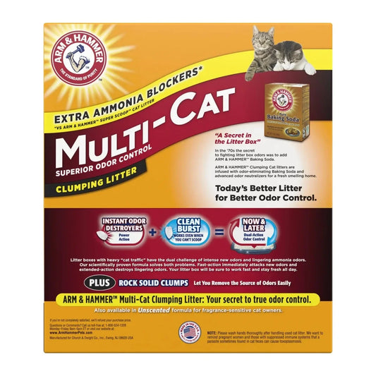 2-Pack Multi-Cat Clumping Litter 40lb, Superior Odor Control
