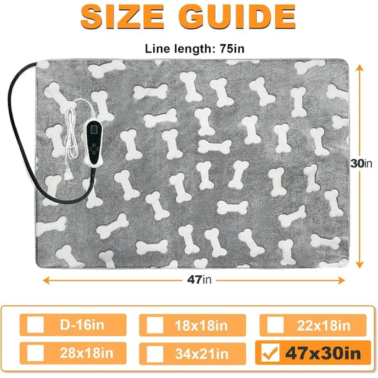 Extra Large Dog Heating Pad 47×30in Waterproof/Temperature Control