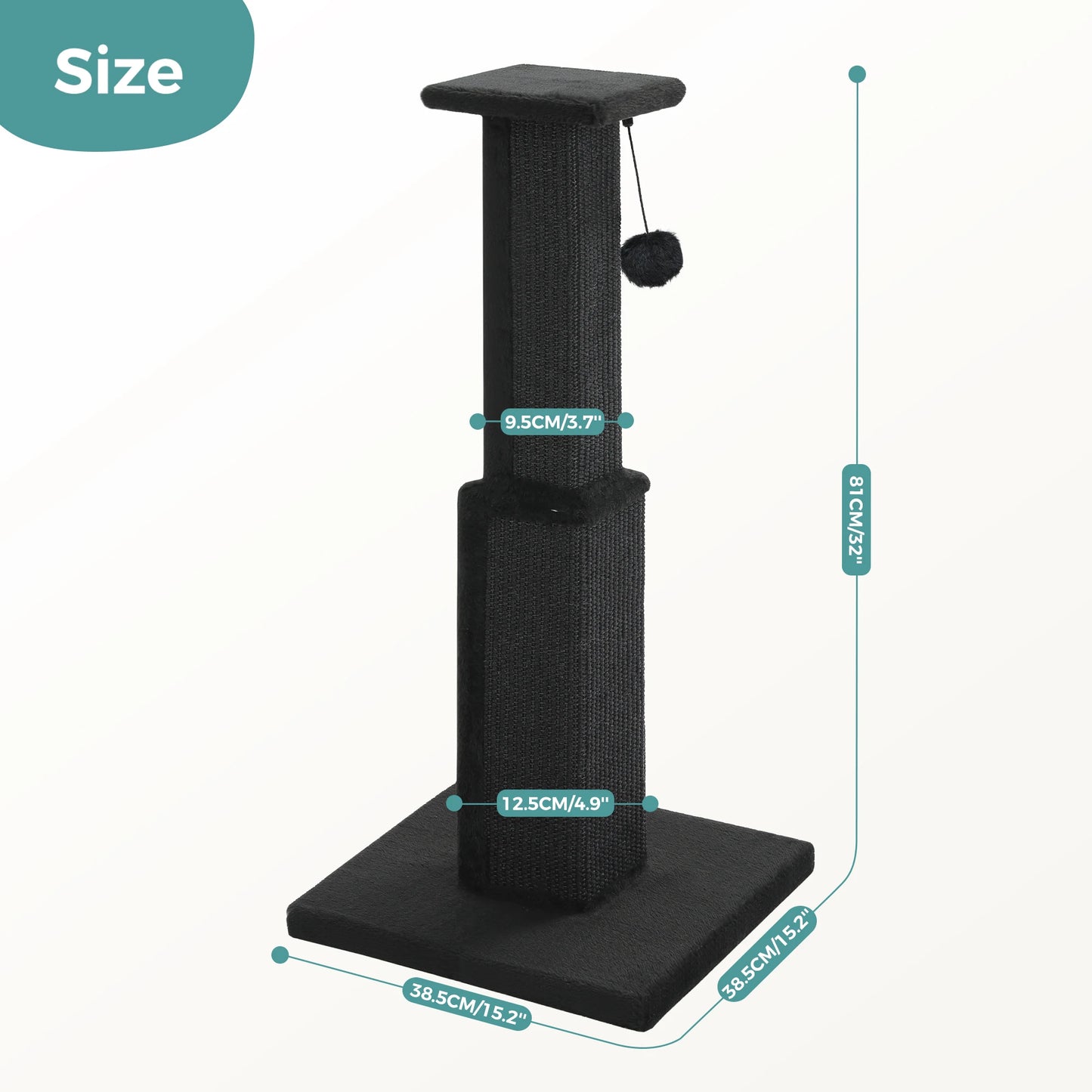 Ultimate Scratch Post with Woven Sisal Dangling Ball