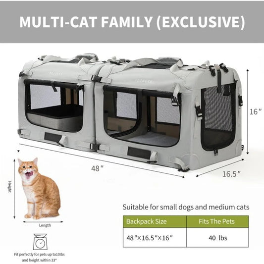 Foldable Pet Carrier for Car Travel, Accessories