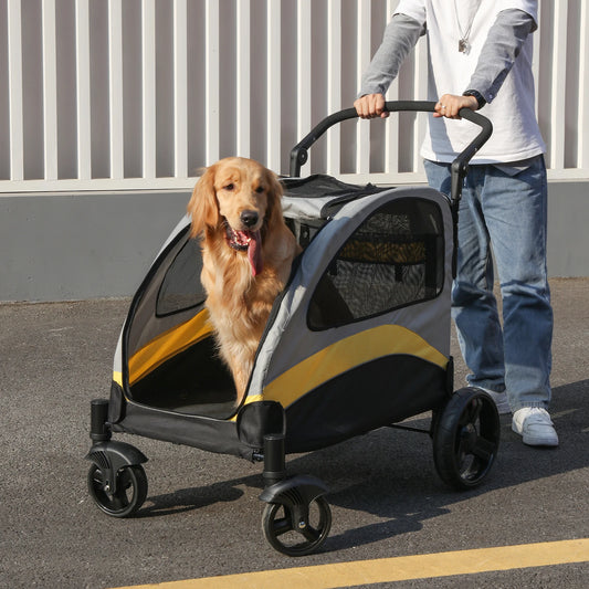 Foldable Pet Travel Carriage Stroller Breathable Carrier