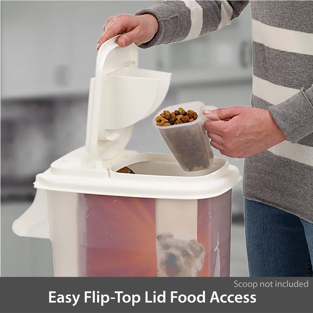 16 Quart Pet Food Dispenser Handle Easy Dispensing