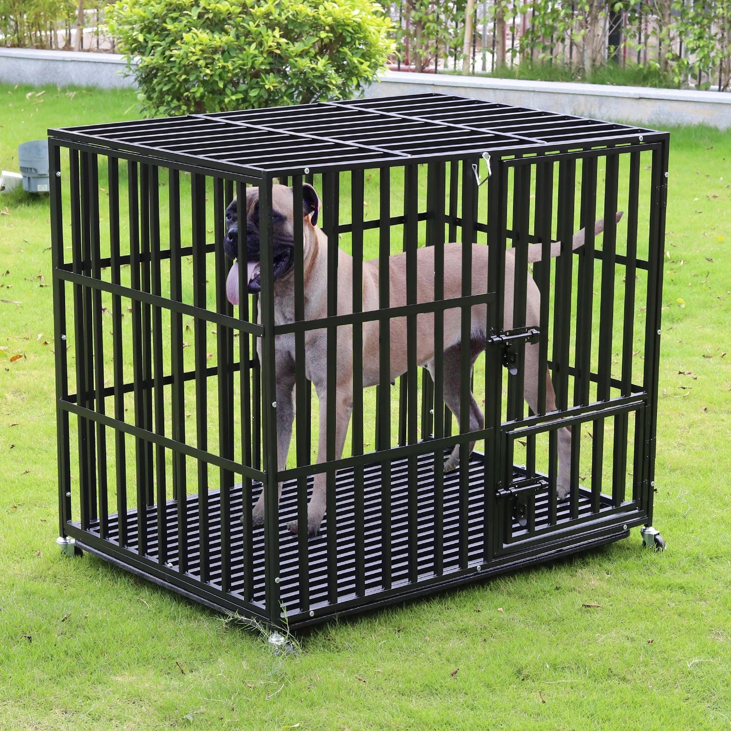 Heavy Duty Dog Crate 4 Wheels Removable Tray