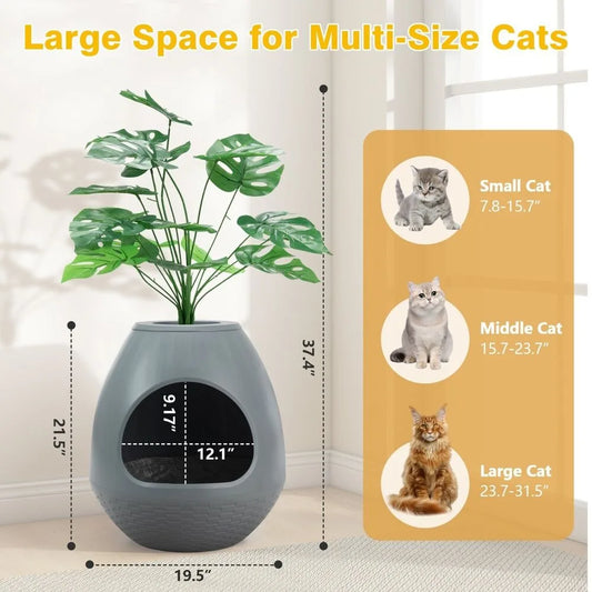 Egg-Shaped Litter Box with Odor Removal System