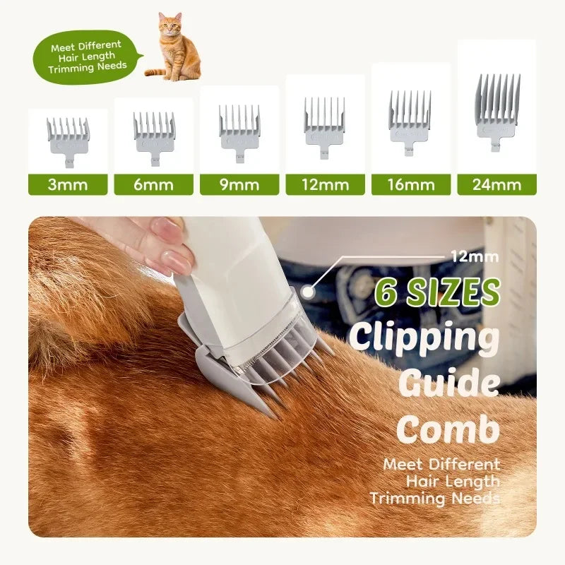 Dog Grooming Kit, 2.5L Pet Hair Vacuum, 5-In-1 Electric Clippers