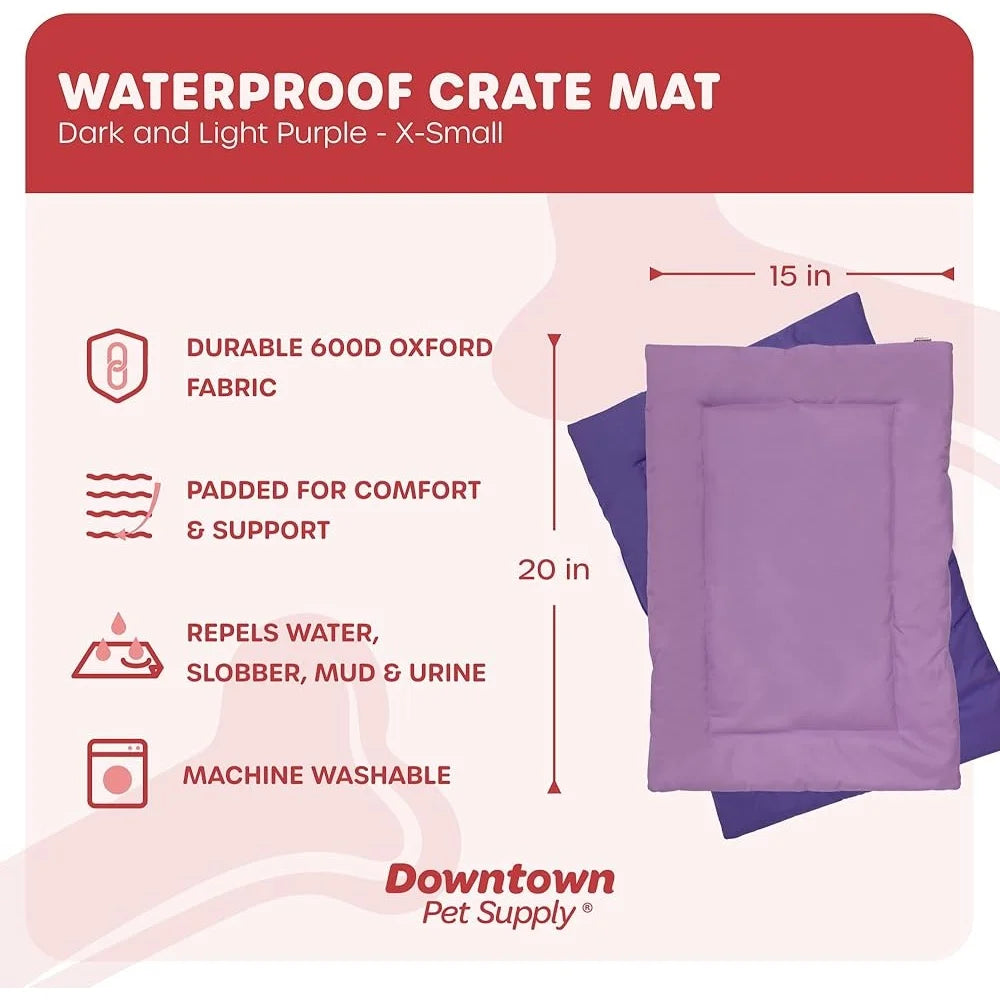 Chew Resistant Dog Crate Mat Waterproof Padded Bed