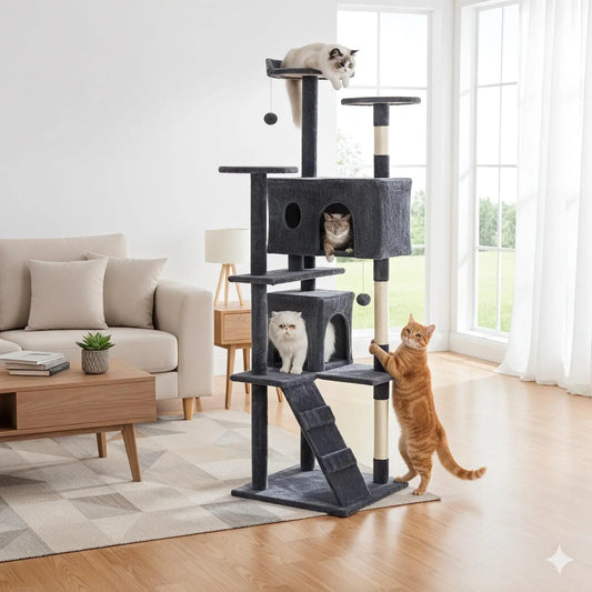 80 inch Tower Multi Level Condo Scratching Posts