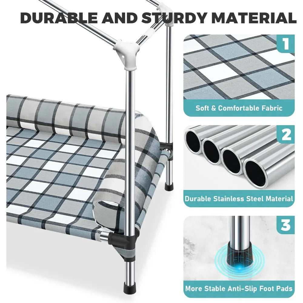 Weatherproof 2-in-1 Indoor Outdoor Cot with Canopy Cooling Portable