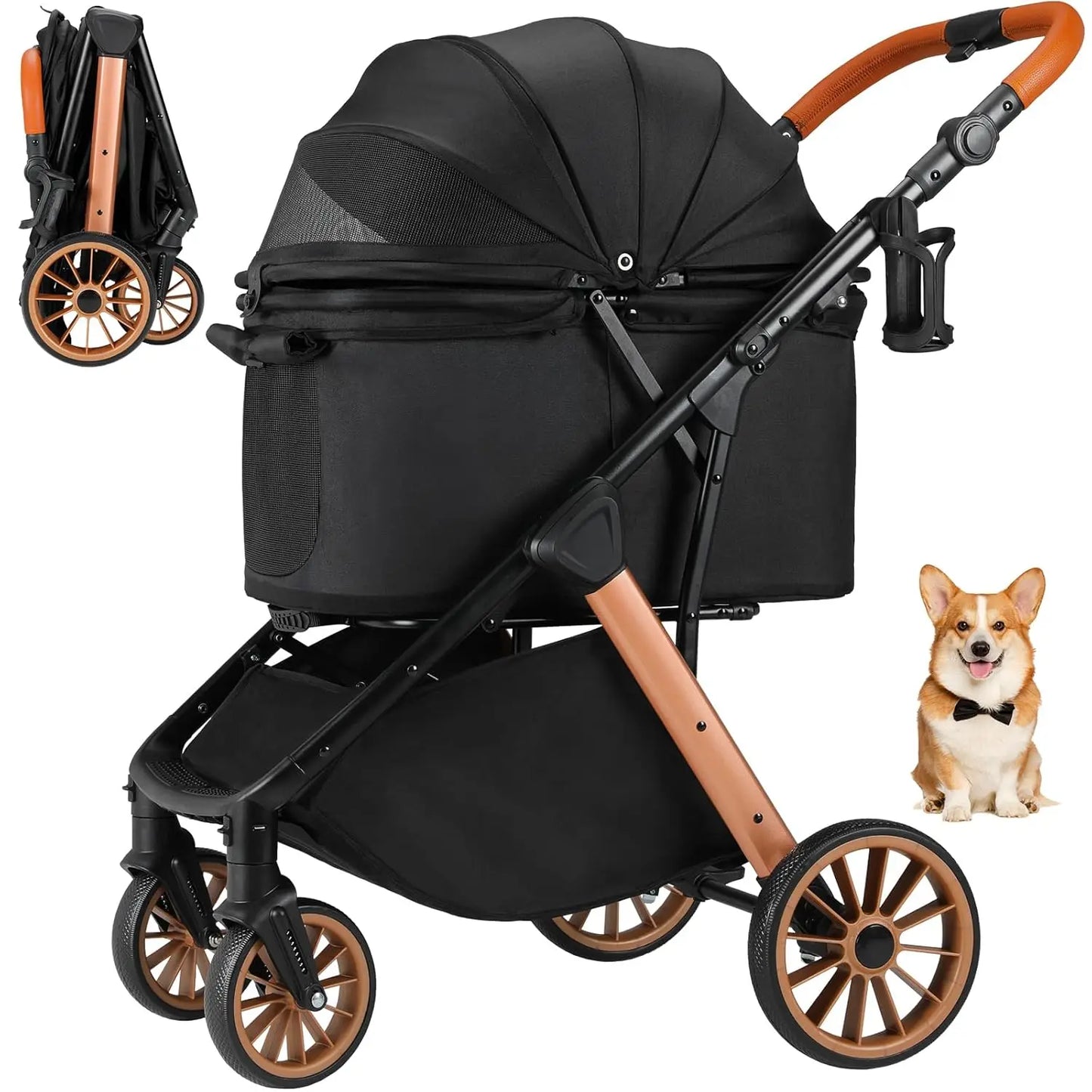 Foldable Stroller/Up to 55 Lbs/Height-Adjustable