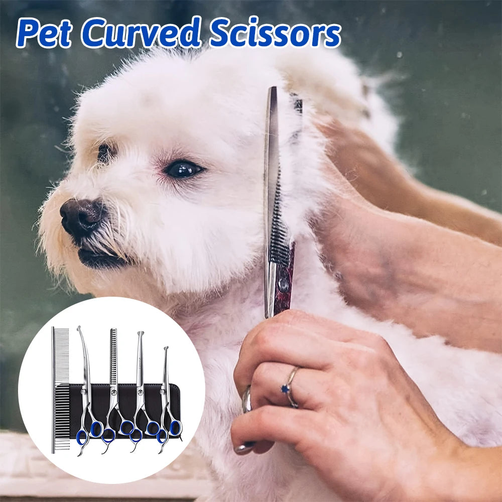 7Pcs/set Scissors Set for Pet Dog Grooming