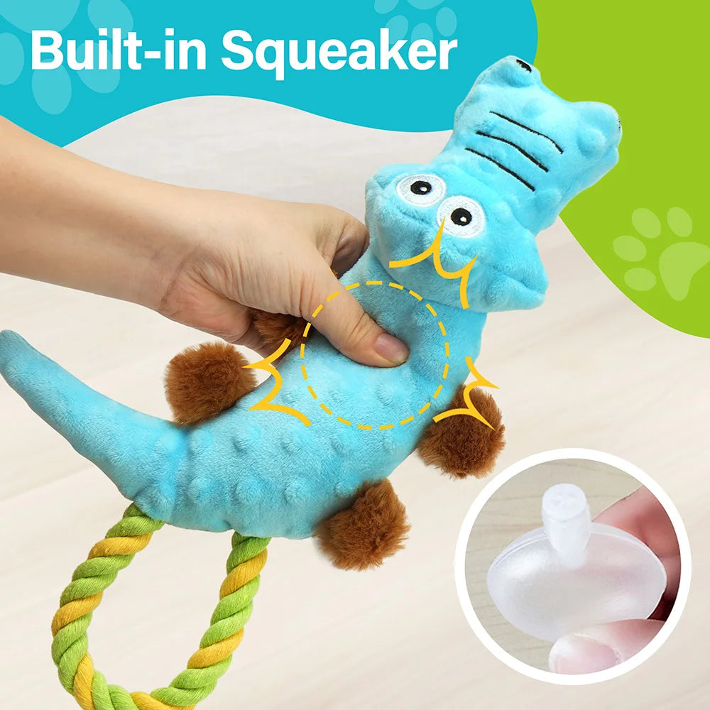 Dog Squeaky Toy, 2 Pack, Tug of War Interactive
