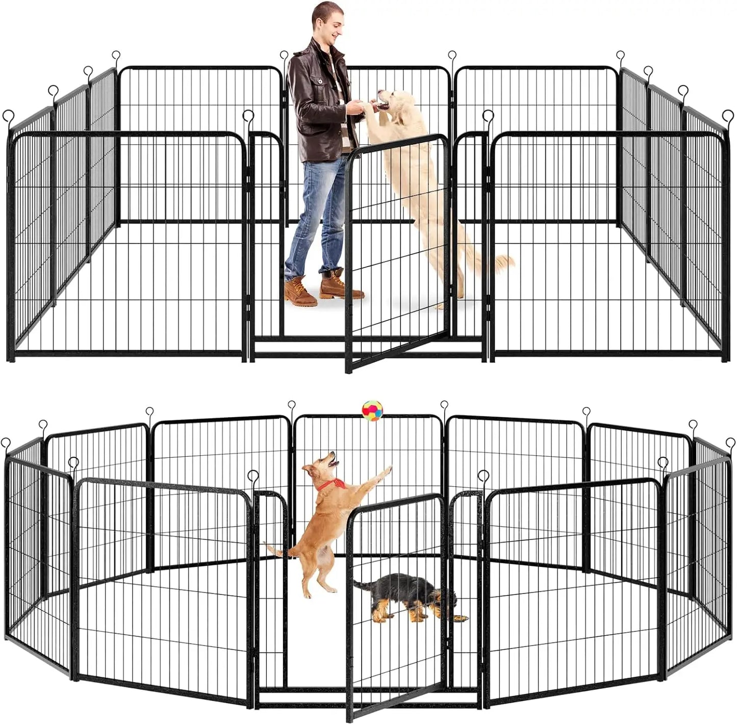 Heavy Duty Dog Fence 40" Height Doors Portable