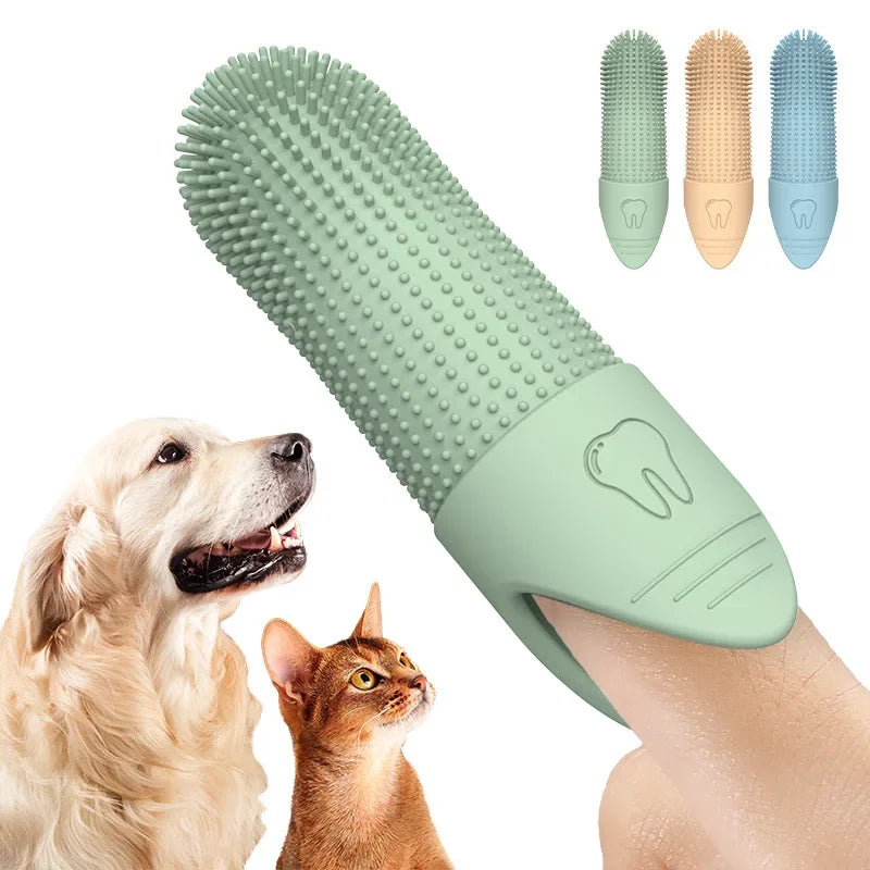 Food Grade Silicone Finger Toothbrush for Dogs & Cats