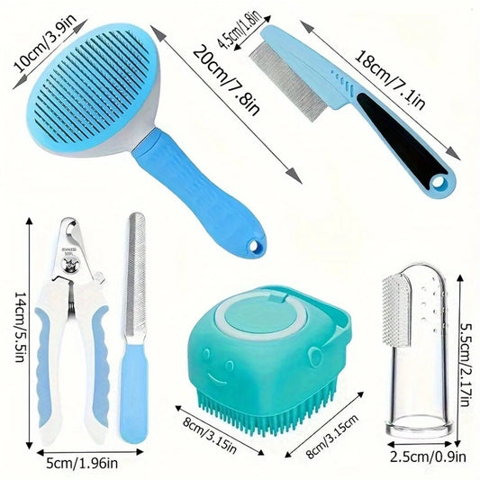 Hair Removal, Flea Comb, Shampoo Brush, Nail Clippers, Toothbrush Set
