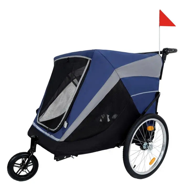 2-in-1 Pet Bike Trailer & Push Cart with Detachable Hitch