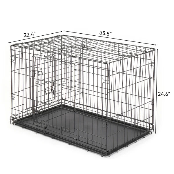 42" 36" 30" 24" Pet Kennel Cat Dog Folding Steel Crate