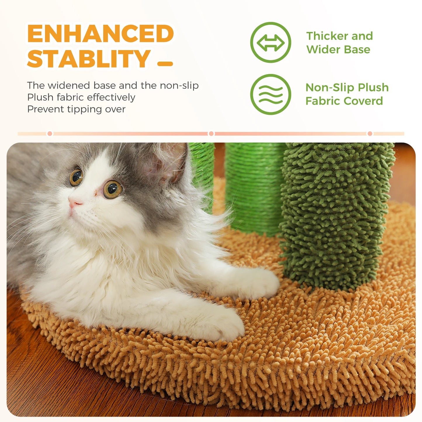Cactus Cat Scratching Post Interactive Dangling Ball