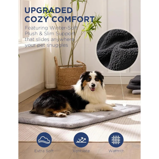 Low Profile Dog Crate Mat Reversible Bed